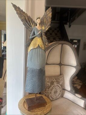 NWT Lavish Home Decorative 36” Silver and Gold Angel Statue